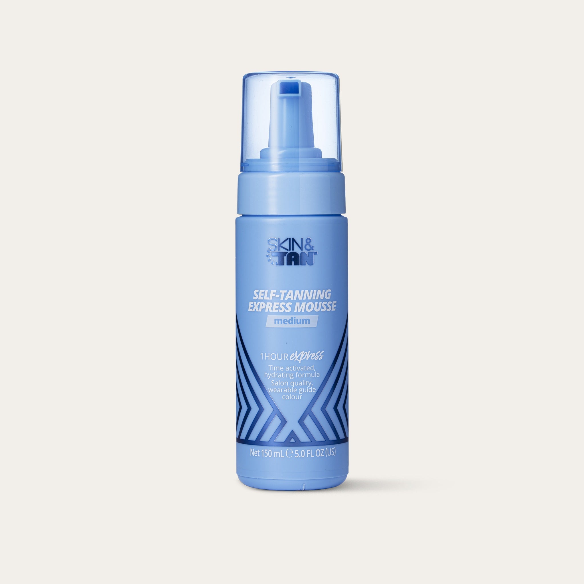 Skin & Tan 1 Hour Express Self-Tanning Mousse 150ml on a cream background