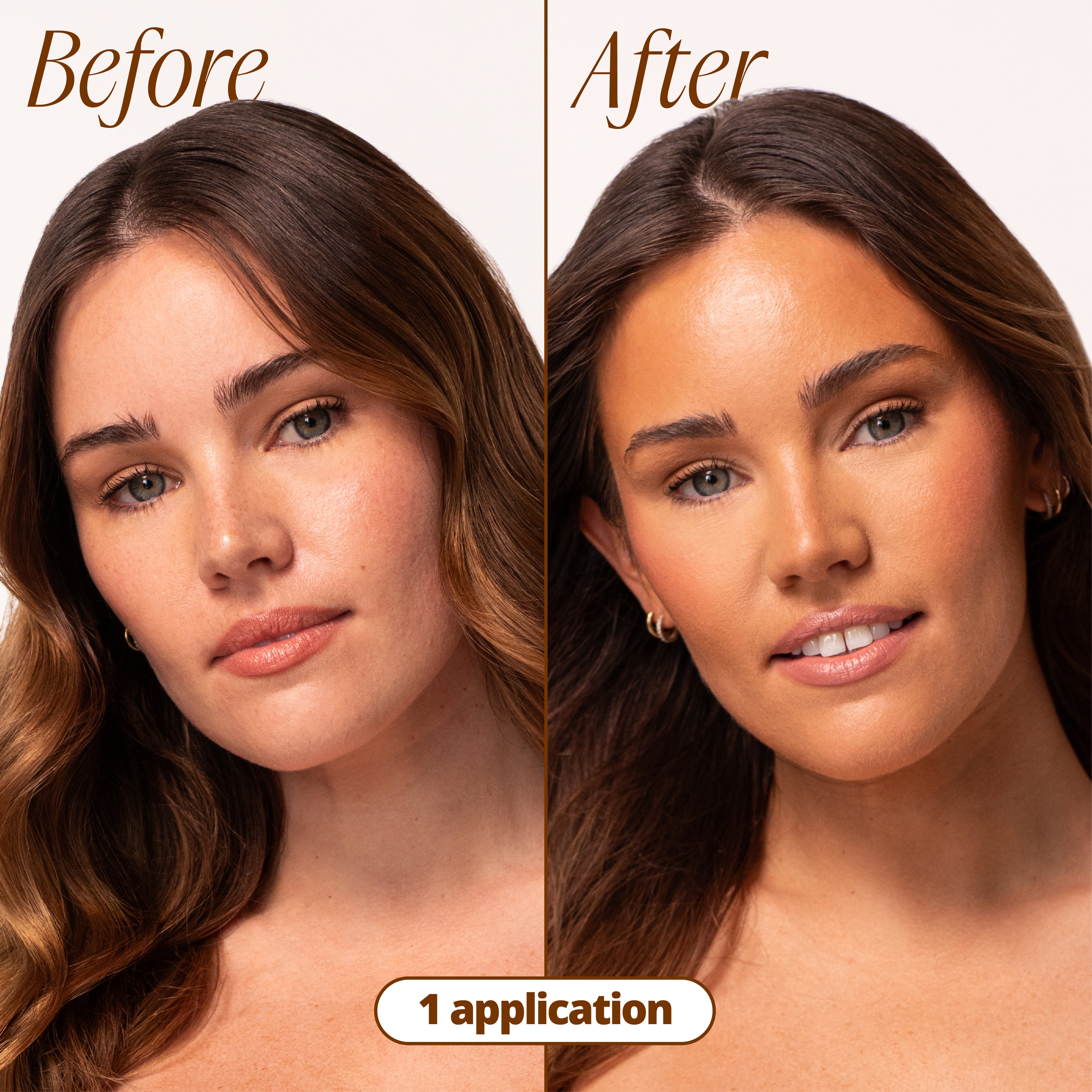 Notox Face Tanning Drops before and after one application