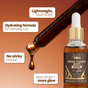Notox Face Tanning Drops with lightweight liquid texture and dropper