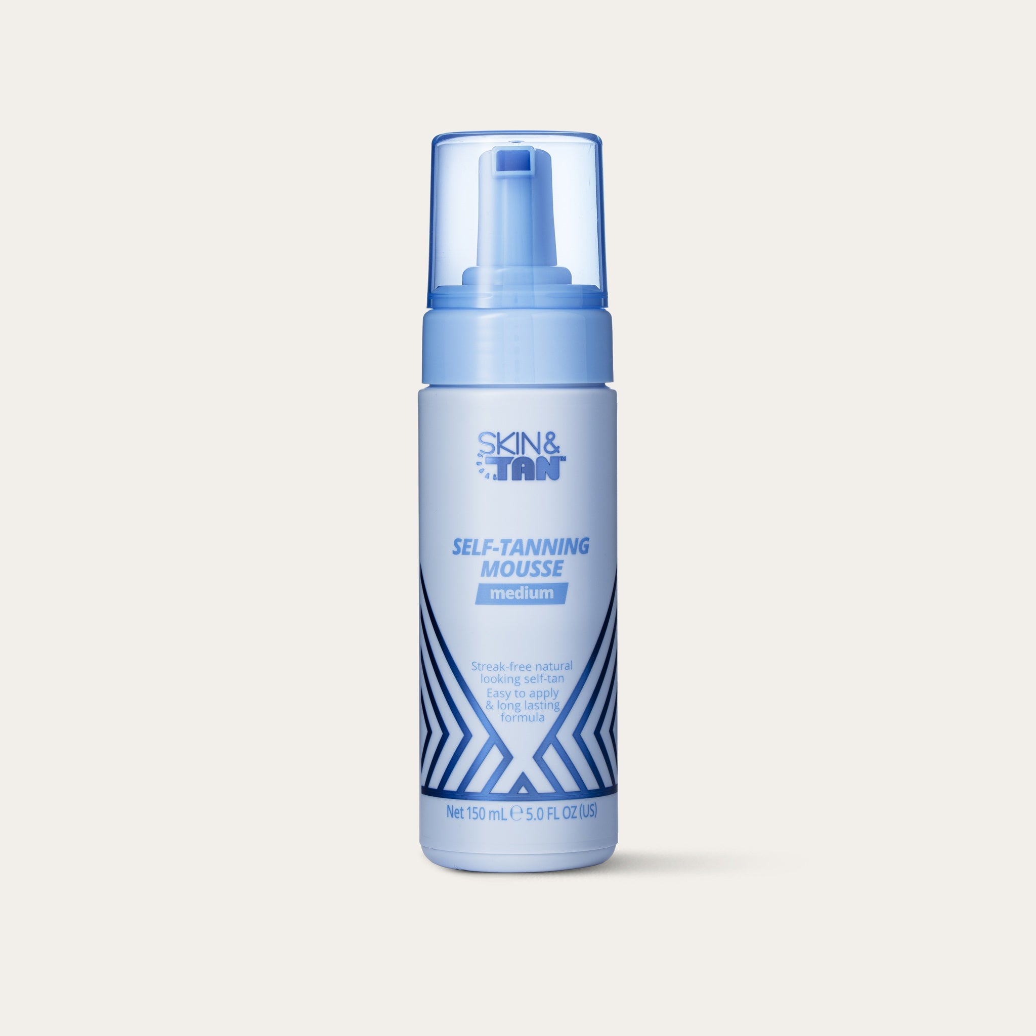 Skin & Tan Self-Tanning Mousse 150ml on a cream background