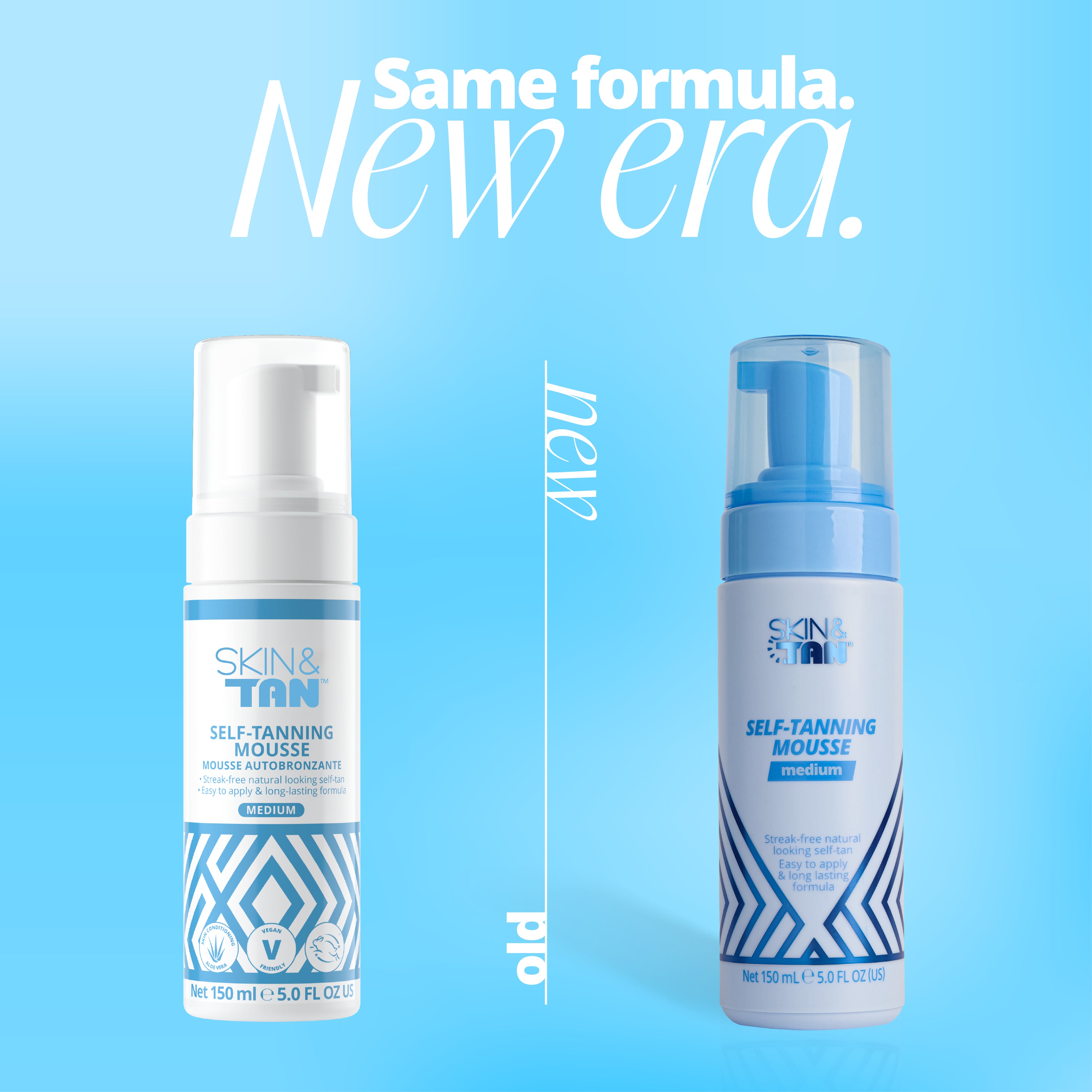 Skinny Tan and Skin & Tan Self-Tanning Mousse packaging